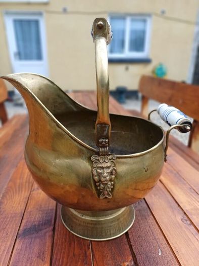 Large Brass Vintage Coal Scuttle