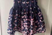Navy &amp; pink butterfly tulle dress age 6-7