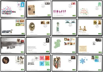 Collection 2015 Ireland Commemorative Stamps An Post First Day Cover (FDC). Collection of 16 covers.