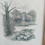 BY, F. Massa, Set Of 3 Vintage Framed watercoulored Drawings Prints Countryside Image 4