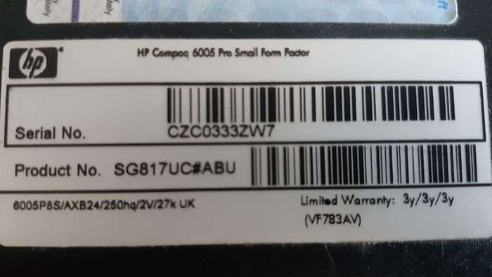 HP Compaq 6005 Pro Small Form Factor SFF PC