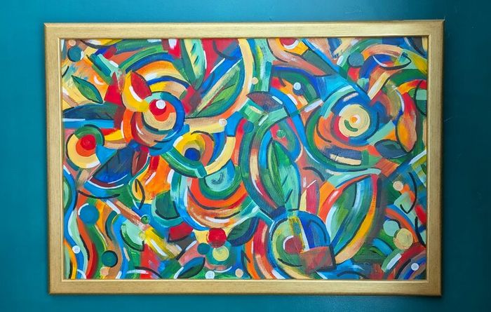 Original Abstract Floral Painting | Framed & Ready to Hang