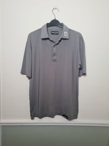 mens DRUIDS golf top t shirt 100% polyester grey Size large