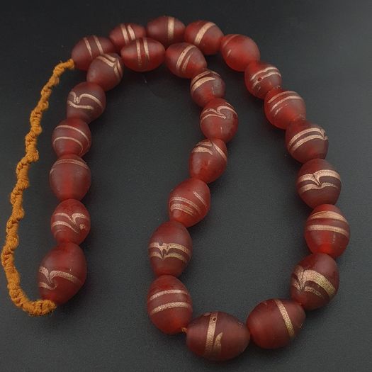 Vintage Venetian Style Aventurine Glass Beads Necklace Strand 18 inches