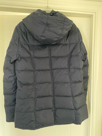 Tommy Hilfiger navy puffer jacket with fur lined hood