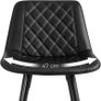 _Set of 2 Bar Chairs, High Stools, Kitchen Seat, Metal Frame, with Backrest and Padded Seat, Metal Footrest, PU Padded Surface, Load 120 kg, Black Image 5