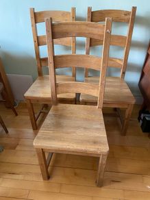 Three timber chairs
