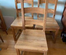 Three timber chairs