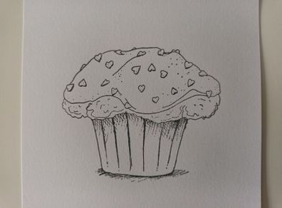 Large Cupcake - Magnolia Rubber Stamp