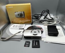 Boxed Canon PowerShot A3200 IS 14.1MP Digital Camera Silver+SD+ Charger-Full Kit