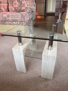 Glass top coffee table
