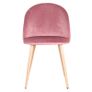 6 Dining Chairs With Soft Velvet And Metal Legs Accent Leisure Chairs for Kitchen Dining Room Living Room Pink Image 3