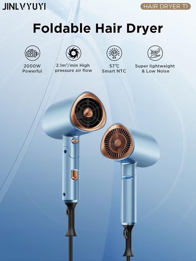 Brand New Foldable Ionic Hair Dryer 2000W Professional Blow Dryer with 2 Speed 3 Heat