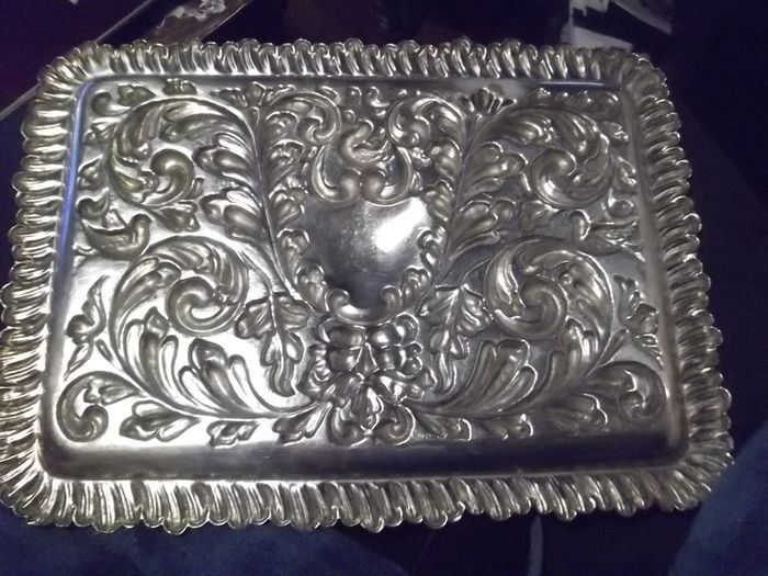 a lovely antique silver plated tray