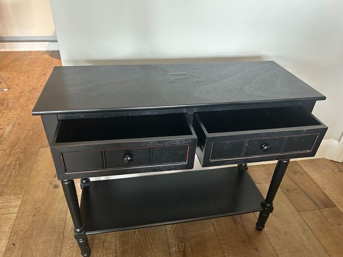 Black Hall / Console Table  2 Drawers