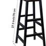 Round Bar Stool Square Leg Vintage Rustic Brown Easy Assembly for Home Kitchen Counter - Set of 2 Image 6