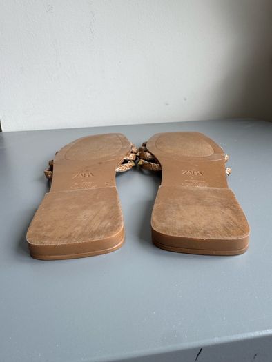 Zara Flat Studded Slider Sandals
