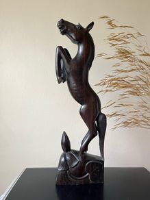 Vintage Ebony Wood Horse