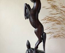 Vintage Ebony Wood Horse