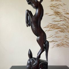 Vintage Ebony Wood Horse