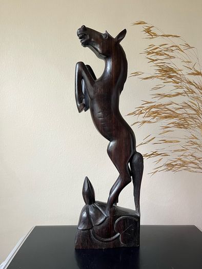 Vintage Ebony Wood Horse