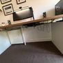 Large wooden desk with Ikea Alex drawers Image 3