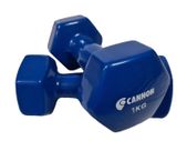Set of two vinyl weights 1Kg. Gym dumbbell Set for men and women fitness and muscle training.