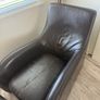 leather reading chair and footrest Image 2