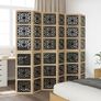 Room Divider 6 Panels Brown and Black Solid Wood Paulownia Image 2