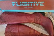 Ladies Tall boots Suede leather  rouge perforated French Fugitive new boxed size 5 &amp; 6 bank holiday sale