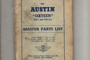 Austin "Sixteen" Master Parts List 1948