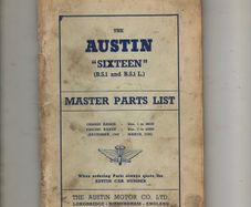 Austin "Sixteen" Master Parts List 1948