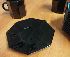 Black Arcoroc Octime dinnerware