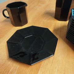 Black Arcoroc Octime dinnerware