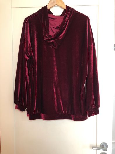 Burgundy Velvet Hoodie