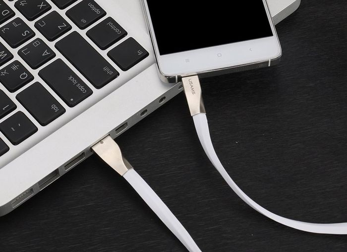 White 1m Zinc Alloy Data Sync / Lightning USB Cable for iPhone 7 6 6s Plus 5
