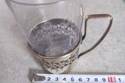 vintage brass  Tea glass holder/glass and Tea Glass,