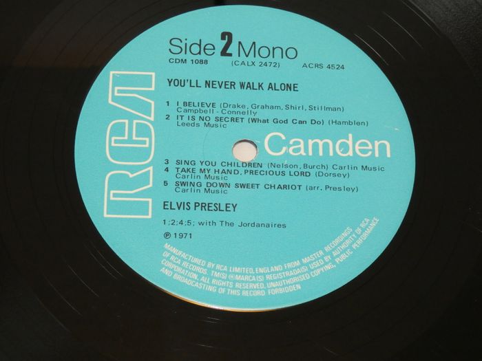 Elvis Presley Youll Never Walk Alone Uk Pressing 1971 Lp