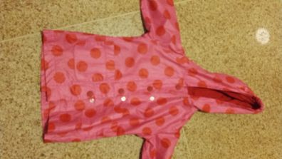 Gap Girls Pink and Red Polka dot Rain Coat Age 3-4