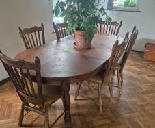 solid oak table and chairs