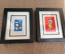Framed Vintage Peanuts Playing Cards - Snoopy & Lucy (Handmade in England)