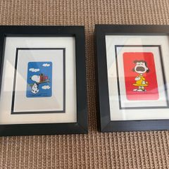 Framed Vintage Peanuts Playing Cards - Snoopy & Lucy (Handmade in England)