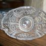 Vintage Crystal Footed Bowls With Frosted Leaf & Rose Pattern 7,3" x 5,2" h 4" Image 4