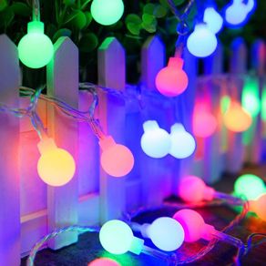 String Lights, ADORIC Festoon Lighting 10M 100 LED Battery Operated Globe Lights Waterproof, 8 Modes Lighting, Decoration for Halloween, Christmas, Festivals (Red, Green, Blue, Yellow)