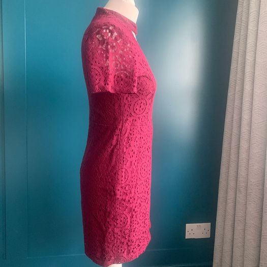 Miss Selfridge Petite burgundy dress. Size 12