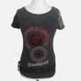 Desigual Ladies Black Red Grey Designer Short Cap Sleeve T Shirt M UK 10 Image 5