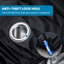 Bike Cover for 3 Bikes 210T Waterproof Outdoor  Bicycle Storage, Black Cover with Lock Hole, 2 Windproof Buckles & Storage Bag, UV Protection for Mountain & Road Bikes (220/120/110cm) Image 7