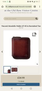 Visconti Mondello Wallet AT-65 in Burnished Tan - Brand new