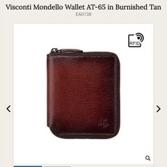 Visconti Mondello Wallet AT-65 in Burnished Tan - Brand new