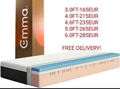 Brand New Full Foam Genuin Emma. Mattresses. Hybrid Pocket Sprung Mattresses Available too. 3ft, 4FT, 4FT6, 5FT AND 6FT SIZES AVAILABLE
